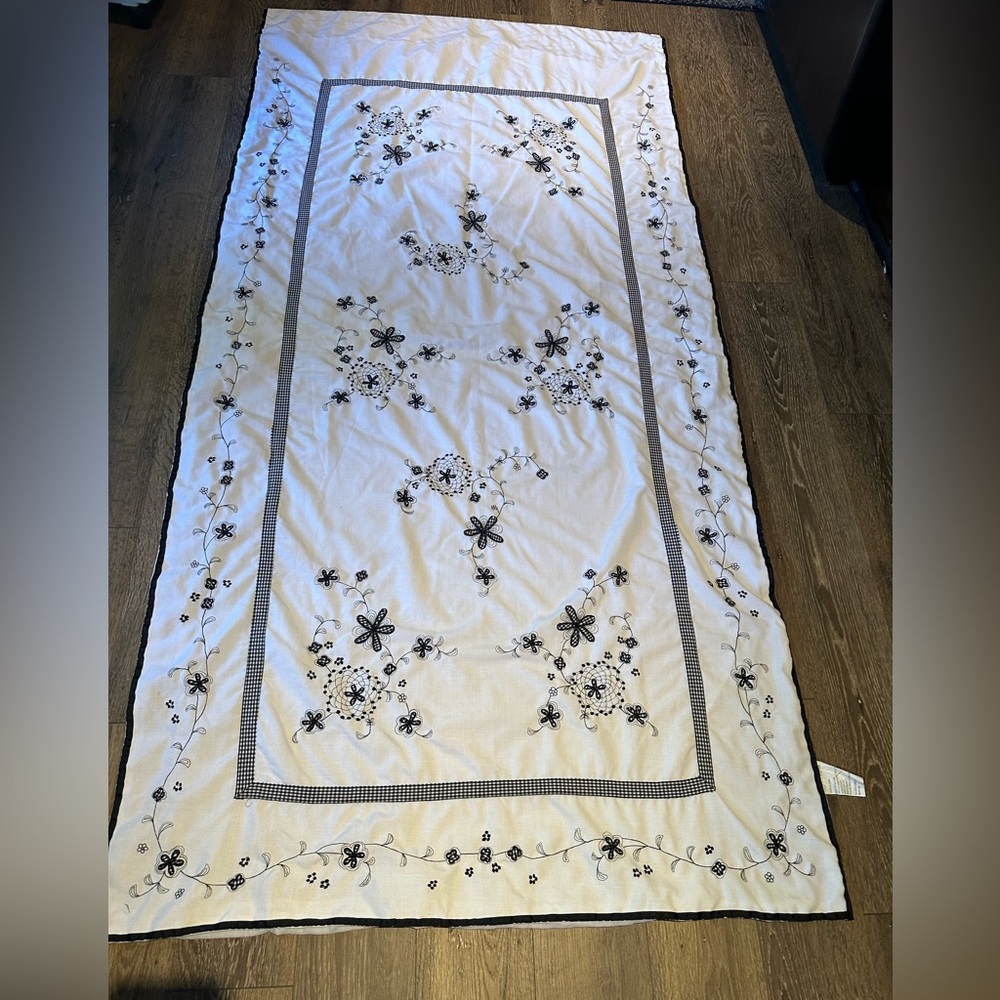 Floral Embroidered Drapes or Table Runner